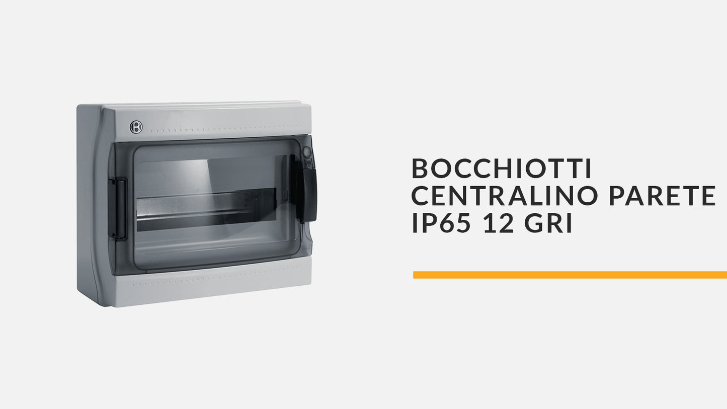 HAGER BOCCHIOTTI CENTRALINO PARETE IP65 12 GRI