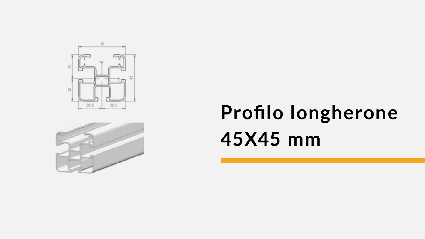 Profilo longherone 45X45 mm - 3,15 m