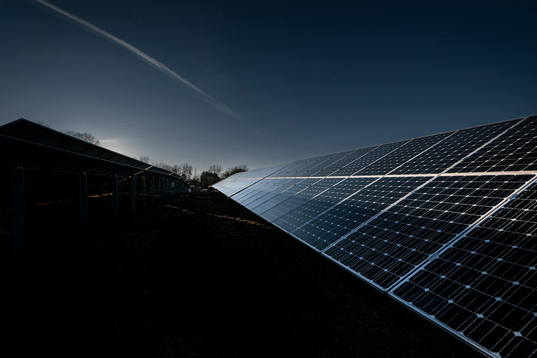 a photo of a solar panel in the dark