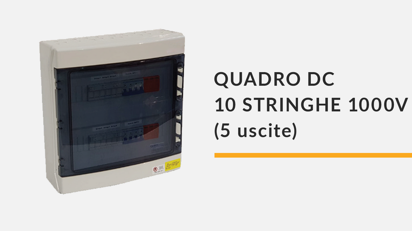 Quadro di campo DC - 10 stringhe 1000V (5 uscite) senza bobina di sgancio