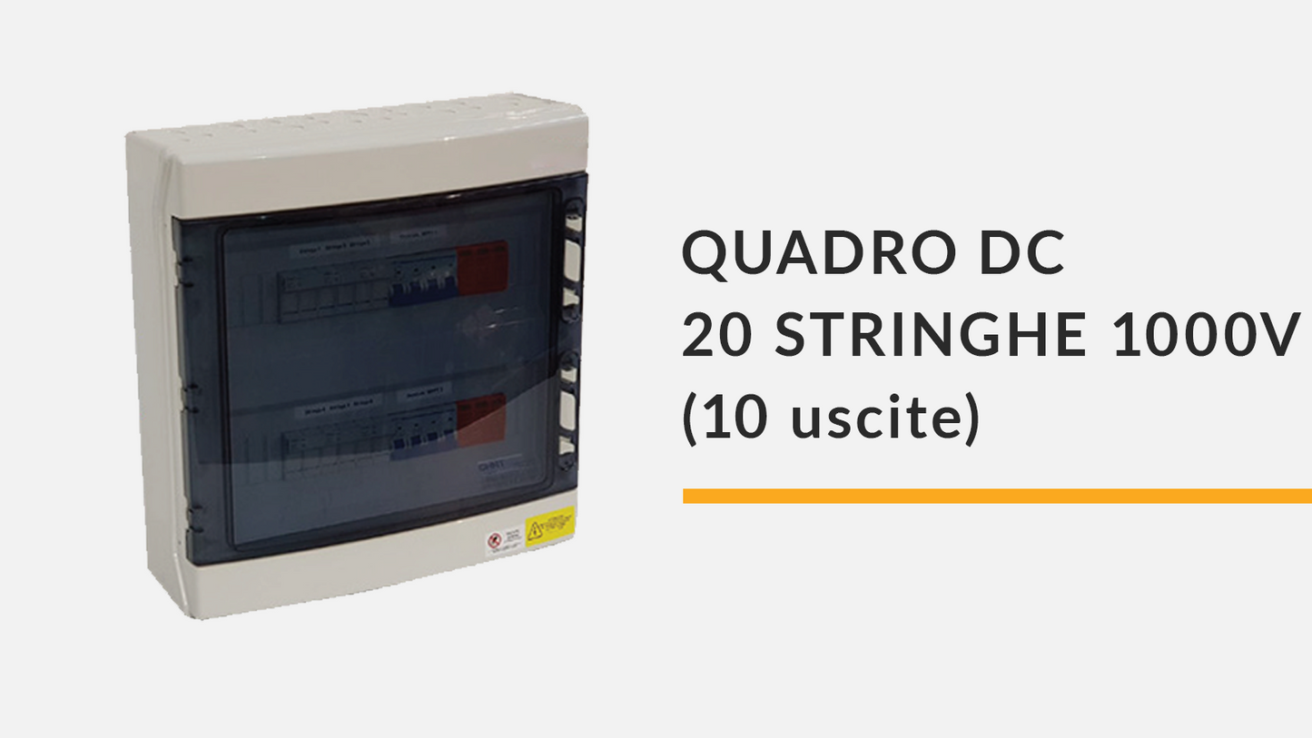 Quadro di campo DC - 20 stringhe 1000V (10 uscite) senza bobina di sgancio