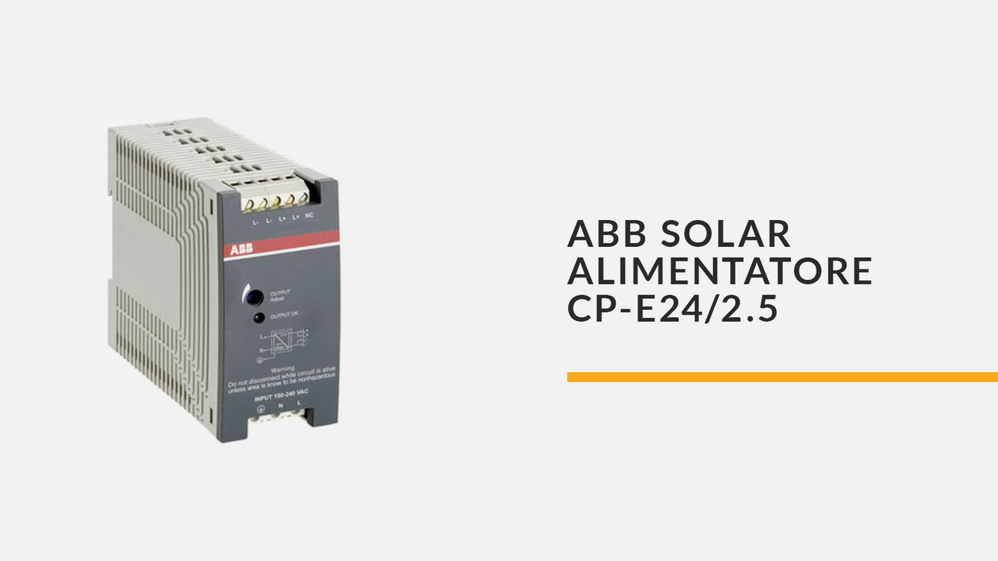 ABB SOLAR ALIMENTATORE CP-E24/2.5 IN:100-240VAC OUT:24VDC/2.5A