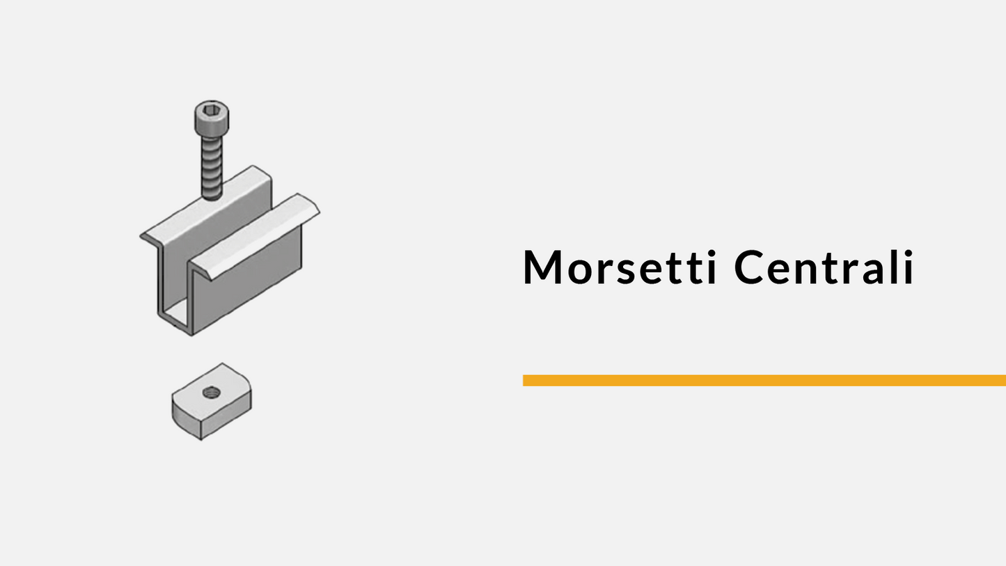 Morsetto centrale nero per fissaggio moduli FV (sp. 45 ÷ 48 mm)