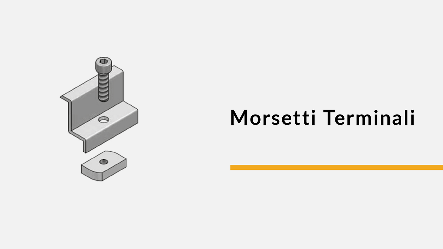 Morsetto terminale nero per fissaggio moduli FV (sp. 40 mm)