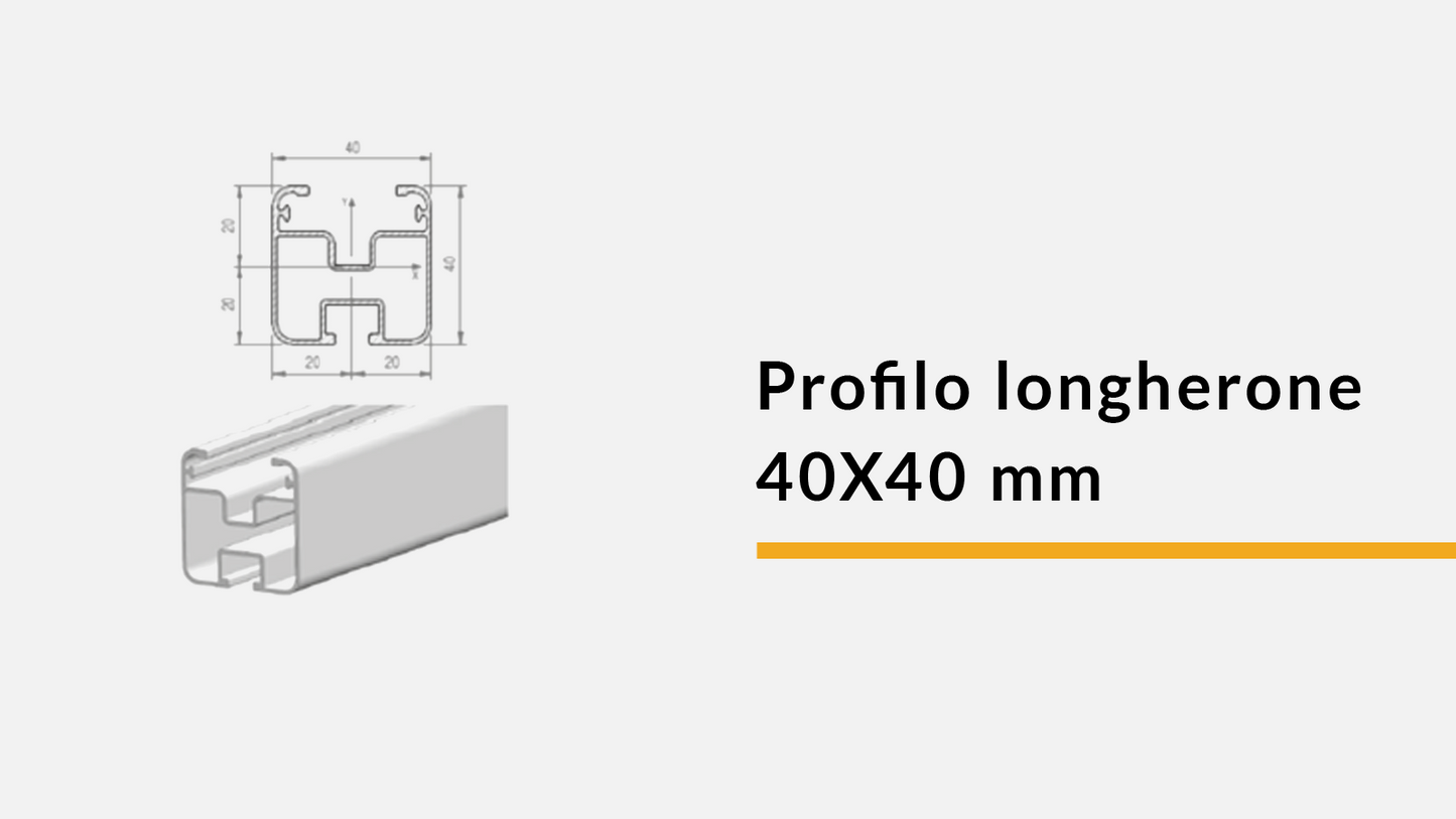 Profilo longherone 40X40 mm - 3,15 m