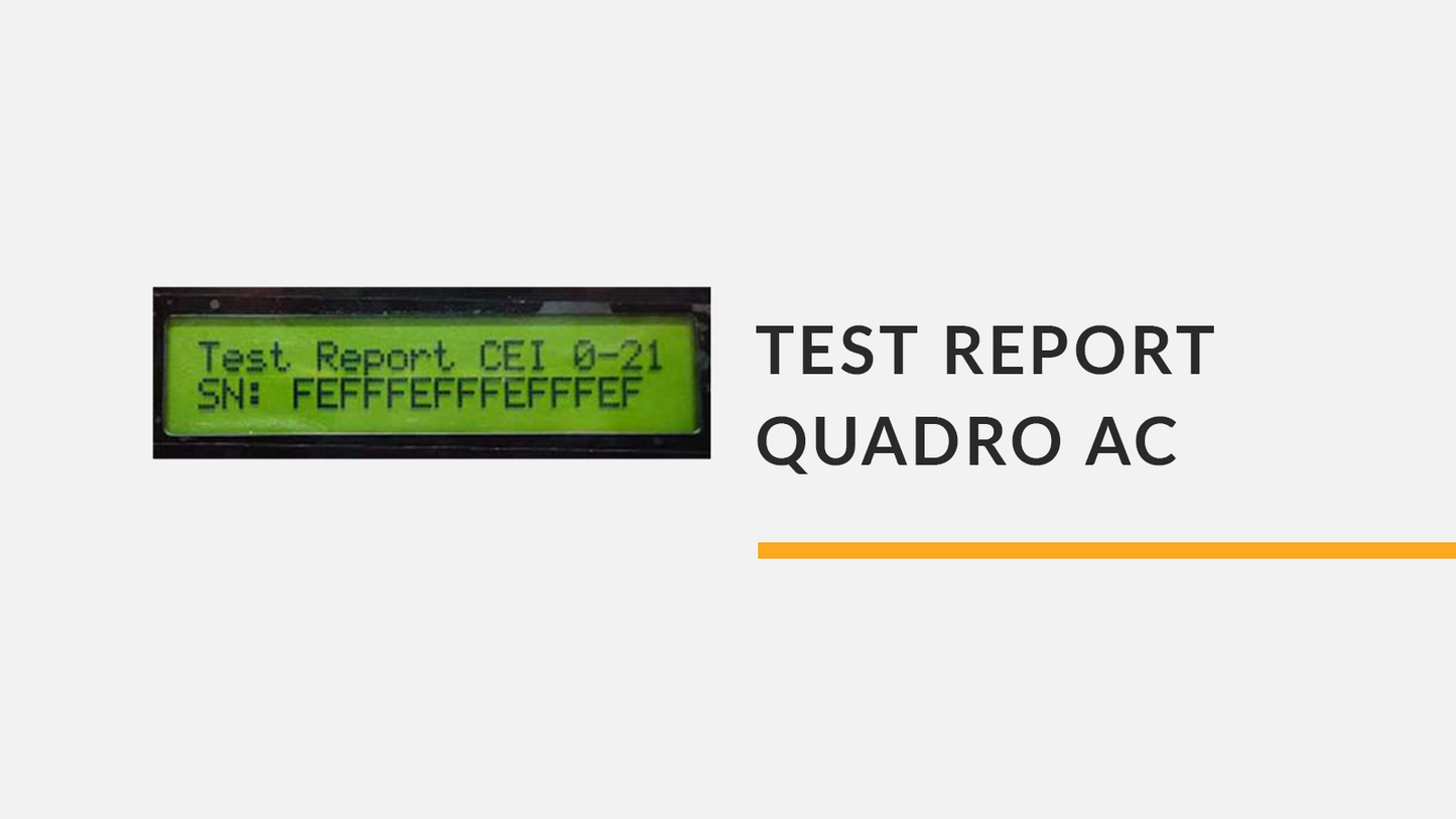 Test report su interfaccia CEI 0-21 (per quadro AC )